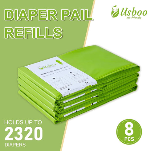 4 Pack 2320 USBOO Refills Compatible with Dekor Plus Diaper Pail | | Disposable Diaper Pail Refill | Extra Thickness |