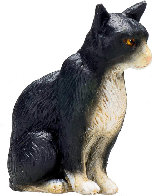 MOJO Cat Sitting Black and White Toy Figure