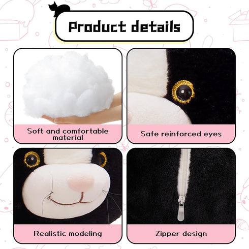 3.2lbs 39.5 inch Tezituor Cat Stuffed Animals, Hugging Large Stuffed Cat Plushies with Long-Legged for Boys Girls