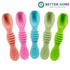 Soft Silicone Baby Spoons, Self-Feeding for 6-12 Months, Ergonomic Training Spoons, BPA Free