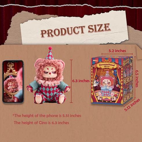 (1PC) CALEMBOU Plush Doll Blind Box Figures, Timeshare Cino Dream Tour Circus Series Stuffed Mystery Box Toy, Kawaii