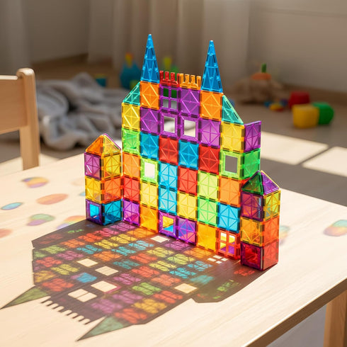 Tiles,102PCS 3D Set 2 AFUNX Magnetic Magnetic Building Blocks Clear Construction Playboards, Inspiration, Creativity