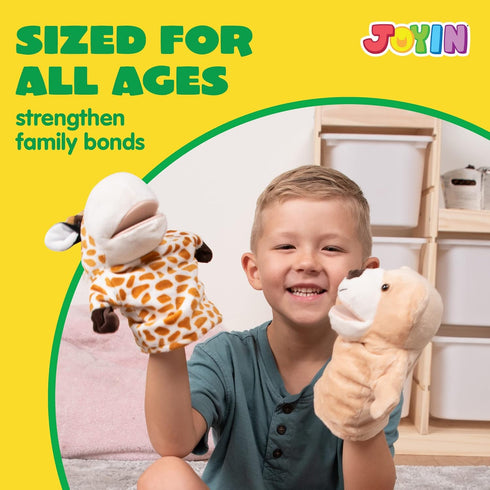 JOYIN 6Pcs Kids Hand Puppet Set - Toddler Animal Plush Toys for Show Theater, Birthday Gifts