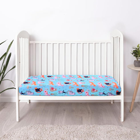 1 Pack UOMNY Crib Sheet,Cat Crib Sheets Baby Sheet for Standard Crib and Toddler Mattresses Nursery Bedding Sheet Crib