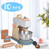 medoga Set Sets Set) Play Kitchen Accessories Wooden Mixer Pretend Play Food for Kids Role Play Toys for Girls and Boys
