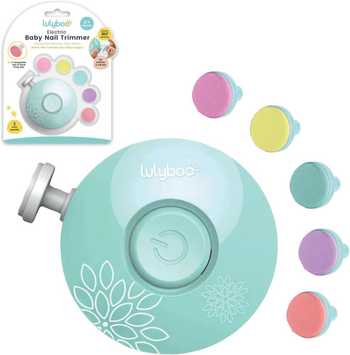 Trimmer 6 Lulyboo Electric Baby Nail - Newborn & Toddler Safe Nail File with Gentle Buffers, LED Light, Easy-Safe
