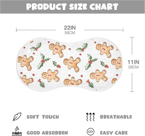 Set 4 Pack vvfelixl Baby Burp Cloths Cute Gingerbread Man Baby Newborn Cotton Burping Cloths Babys Washcloths