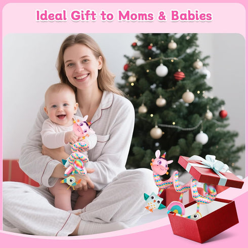 0-6 Car Seat Toys for Infants months, Spiral Hanging Crib Stroller Activity Toys with Rattles, Baby Car Seat