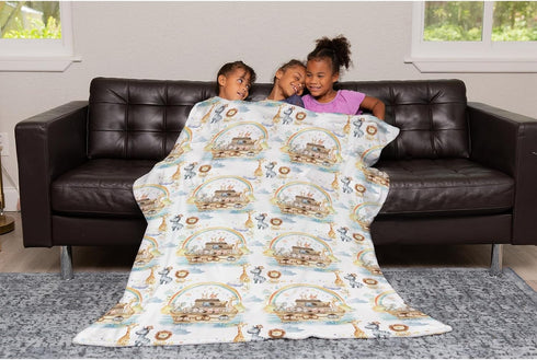 SqtmuHLuo 60x80inch Safari Jungle African Animal Baby Blanket Boy Girl Gift Neutral Elephant Giraffe Zebra Soft Flannel