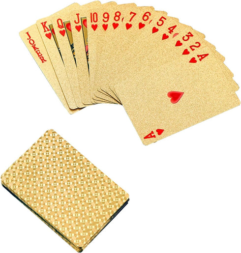 1pc Waterproof Plastic Poker Playing Cards PET Table Games Halloween/Thanksgiving Day (Golden Color)
