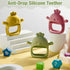 3 Pack Baby Teether Teething Toys for 0-6 Months - Silicone Anti Dropping Infant Hand Teether Pacifiers (Olive Green,