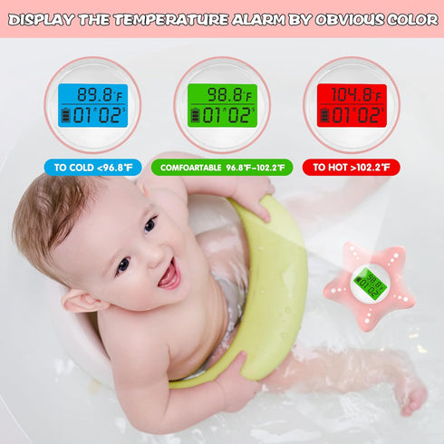 Safety Baby Bath Thermometer with Upgraded Chip, Digital Water Thermometer for Infants with Color Alarm
