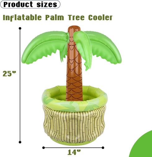 FUTUREPLUSX Inflatable Palm Tree Cooler, Drink Holder for Pool & Hawaiian Party Decorations