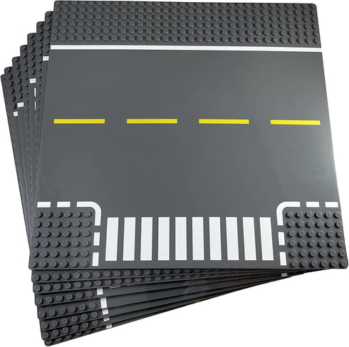 Apostrophe Games Road Baseplate, 8pcs Premium Building Blocks Base Plates Compatible with All Major Brands