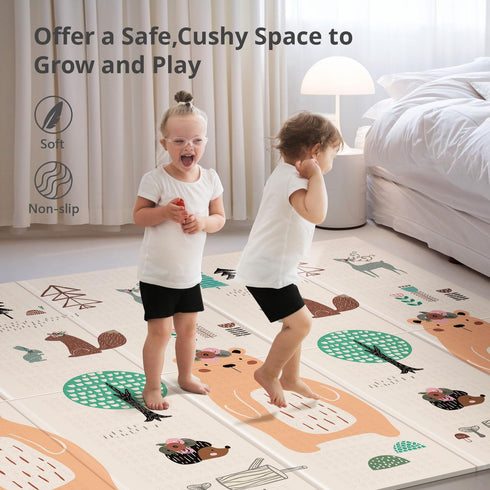 Mat,79"x 71" Tummy UANLAUO Baby Play Large Mat for Floor,Reversible Floor Mat,Foam Thick&Waterproof,Foldable Playmats