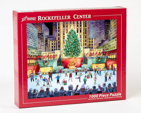 Vermont Christmas Company Rockefeller Center Jigsaw Puzzle 1000 Piece 24"x30" - Large, Interlocking Pieces - Unique, Randomly Shaped Pieces - Puzzle for Adults