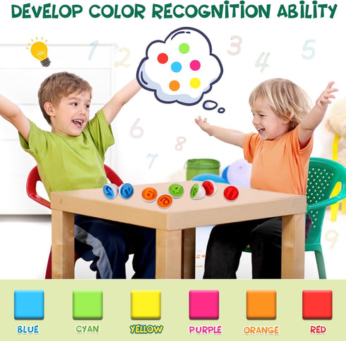 LOOIKOOS Matching Egg Toy Set, 12 Play Eggs for Toddlers, Educational Color and Number Recognition Skills Game
