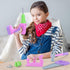Kids Tool Set, Pink Toy Tool Set for Girls with Electric Drill, Hammer, Planer, Working Vest, Accessories, Storage Box