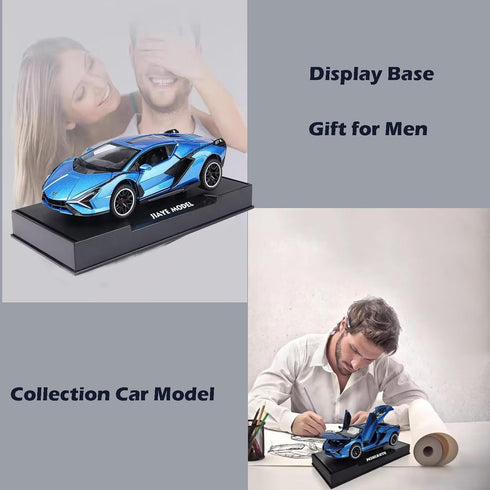 Lambo Toy Car Sian FKP3 Die-Cast Model with Lights and Sound Pull Back Toy for Boys Age 3-6