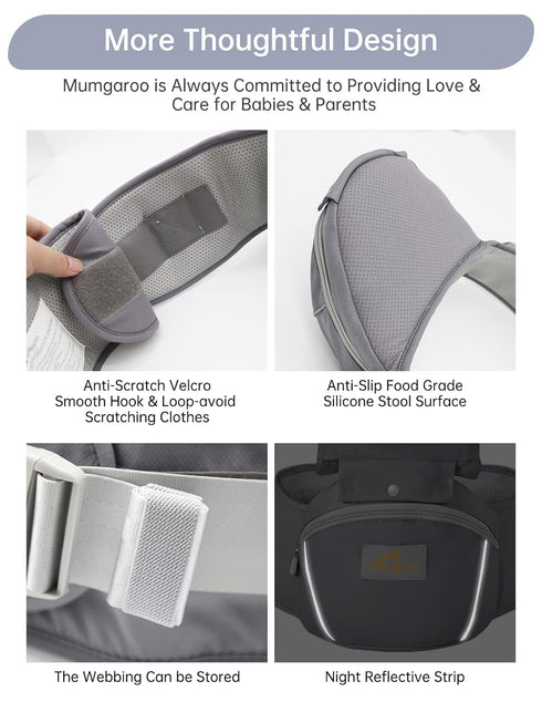6 1 0-36 Baby Carrier with Hip Seat, in Baby Carrier Newborn to Toddler, Adjustable Infant Carrier with Hood, All