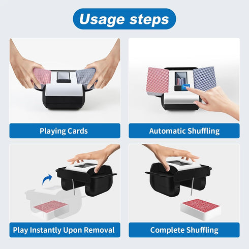 AutoAli 2 2000 10, Decks Quiet & Rechargeable Card Shuffler, MAh Rapid Shuffling Automatic Electric Shuffler for Casino