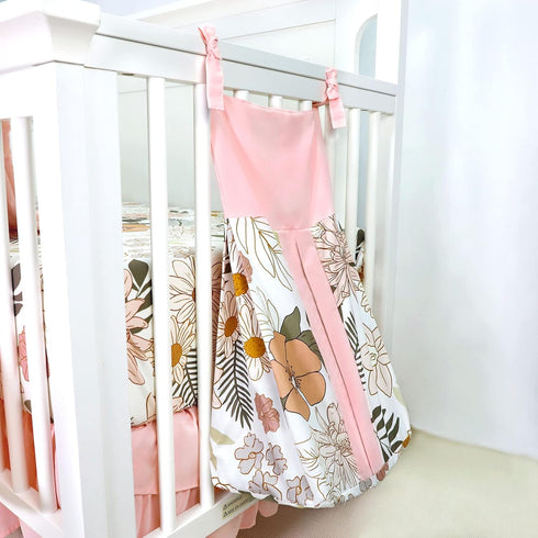 4-Piece Set Set Crib Bedding for Girls, Pink Baby Girl Bedding with Super Soft Crib Skirt, Reversible Baby Quilt, Crib
