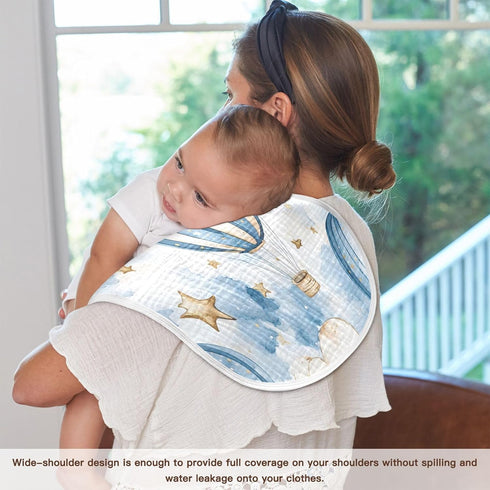 YETTASBIN Hot Air Balloon Muslin Baby Burp Cloth, Super Soft Absorbent Cotton Burp Rag Baby Bibs Feeding Cloth