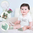 Set Baby Gift Baby Shower Gifts Basket for Newborns New Born Baby Sage Green Gift Basket with Baby Rattle Swaddle