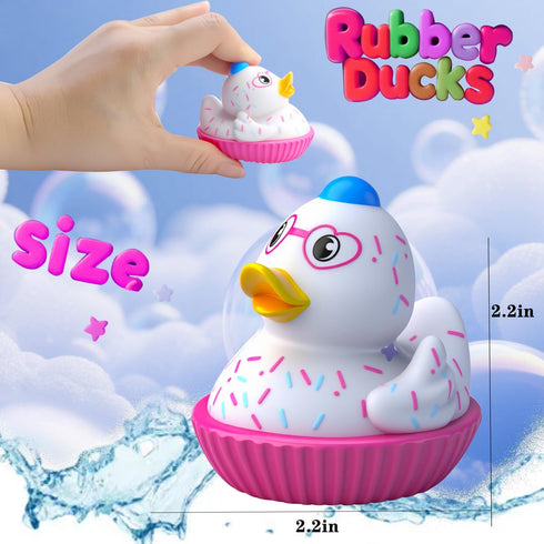 QZPQZP Kids,12PCS Rubber Ducks for Toddler Bath Toys, Baby Pool Bathtub Toys, Assorted Duckies in Bulk for Girls Party