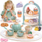 Atoylink Wooden Tea Party Set for Little Girls 28 Pcs Toddler Tea