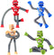 4 Pcs Shape Changing Robot Toy, Telescopic Pop Tubes Sensory Toys for Kids with Autism, ADHD, Fidget Toys for 3-9 Year