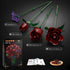 Set 15 330PCS HOGOKIDS Flowers Bouquet Building - Burgundy Roses Mother's Day Gfit for Mom, Deep Red Rose Botanical
