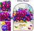 Set 905 18 12+ PLAXSOON Purple Rose Flower Building with Vase, PCS Mothers Day Botanicals Flowers Bouquet Building