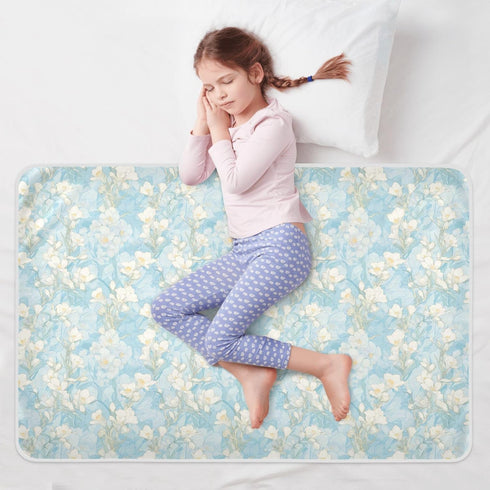 siphylline 52" 34" Cartoon Freesia Soft Blue Extra Large Resuable Changing Pad Covers Soft Absorbent Underpads Wetting