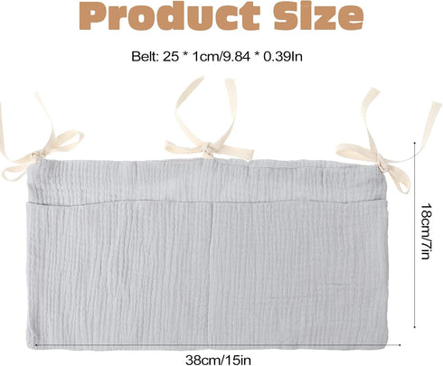 GEEHUA 2 Cotton Baby Bedside Hanging Storage Bag, Pockets Cotton Bedside Hanging Bags Baby Bed Organizer Crib Organizer