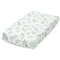 Organic Muslin Changing Pad Cover, Fitted Baby Changing Mat, Soft and Breathable, Eucalyptus Leaves, 16”x32”
