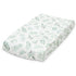 Organic Muslin Changing Pad Cover, Fitted Baby Changing Mat, Soft and Breathable, Eucalyptus Leaves, 16”x32”