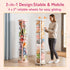 Flarelyare (150cm) 4 Upgraded Stuffed Animal Storage Tube,Tall Plush Organizer with Wheels,Pink PET Clear Bucket