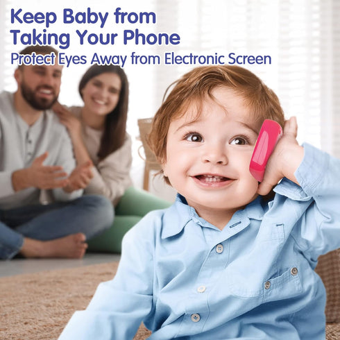 BABYFUNY Toys for 1 Year Old Girl, 15 Functions Phone Toy for 1+ Year Old Girl, Pink Gifts for Kids