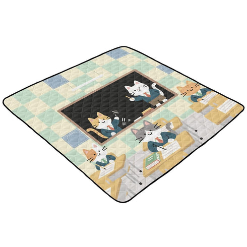 EtherSpher 50'' 50''alfombras Cats Study School Cartoon Cute Large Stylish Baby Playmat for Floor Lightweight Foldable