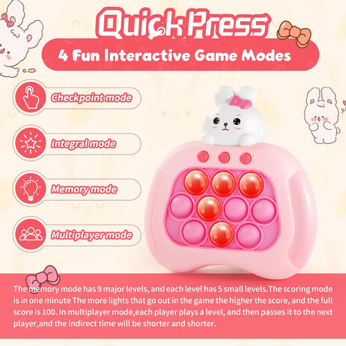 Ueghz Easter Bunny Fidget Toy,Easter Basket Stuffers Quick Fast Puzzle Push Game Pop Light up Fidget Toy,Easter Egg