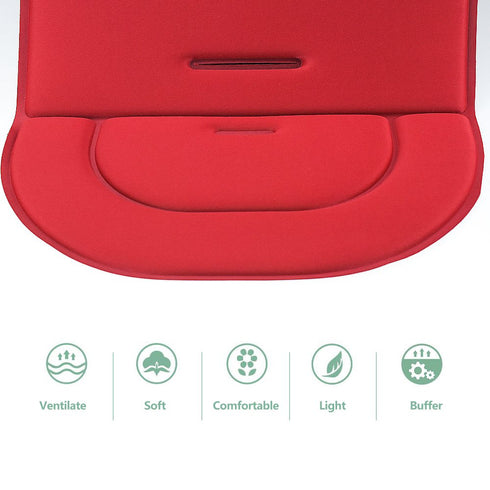 Universal Baby Stroller Cushion Seat Liner, Breathable Pram Pushchair Mat Pad, Solid Color (Red)