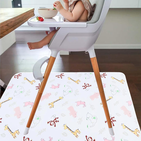 51" CLCROBD Baby Splat Floor Mat for Under High Chair/Arts/Crafts, Waterproof Anti-Slip Food Splash Spill Protector