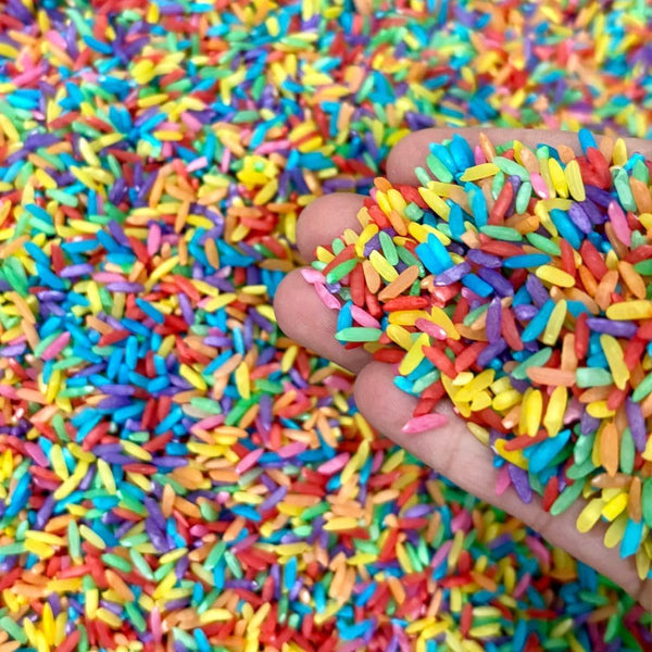 Rainbow Rice Sensory Bin Filler for Sensory Play 2 LB (4 Cups)