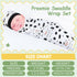 VitalCozy 2 Pack 3-7 Lbs Preemie Baby Swaddle Blanket Wrap with Hat Preemie Hat Newborn Receiving Blanket Wrap for Boy