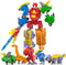 Toddler 5-in-1 Dinosaur Transforming Robot Toy, 5Pcs Easy DIY Assembly Function Combines into Mega Robot with Weapon