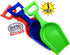 17" Set 3 Pack Matty's Toy Stop Kids Sand Scoop Plastic Shovels for Sand & Beach (Red, Blue & Green) Complete Gift