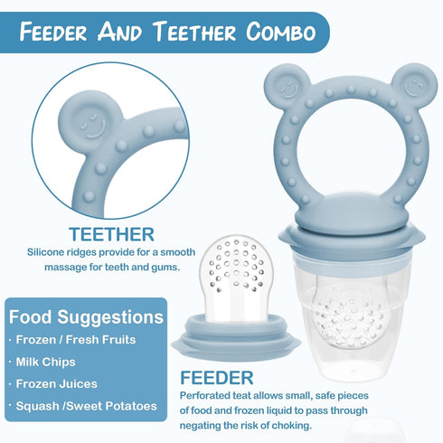 (2 Pack), WAJIAYON Baby Breastmilk Popsicle Molds & Fruit Feeder Baby Food Freezer Tray Storage Containers, Silicone