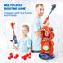 Movable Dinosaur Shooting Toys for Kids with 2 Air Pump Guns, LED & Sound, 48 Foam Balls for Target Practice