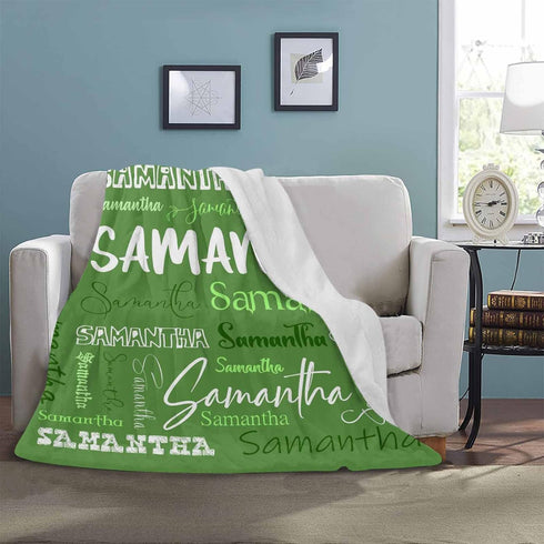 InterestPrint 50 60 Inch Customized Baby Blankets with Names, Personalized Baby Girls Blanket Initial Swaddle Blanket